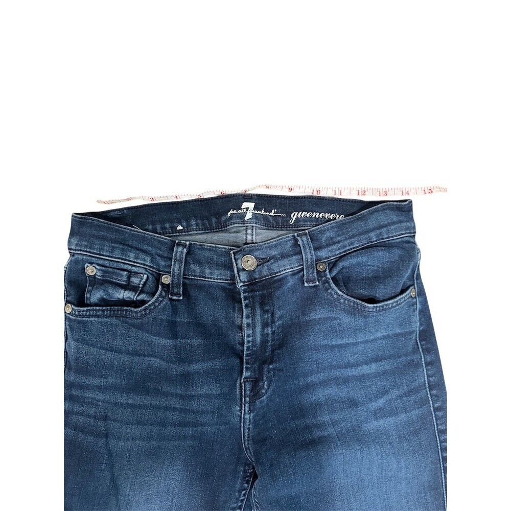 7 For All Mankind Gwenevere Skinny Jeans Womens Size 28 Dark Wash Stretch - Picture 6 of 10